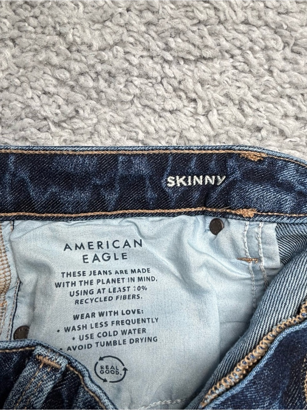 AMERICAN EAGLE Jeans Womens 10 Short Skinny Stretch Dark Classic Clean Modest - Picture 4 of 7